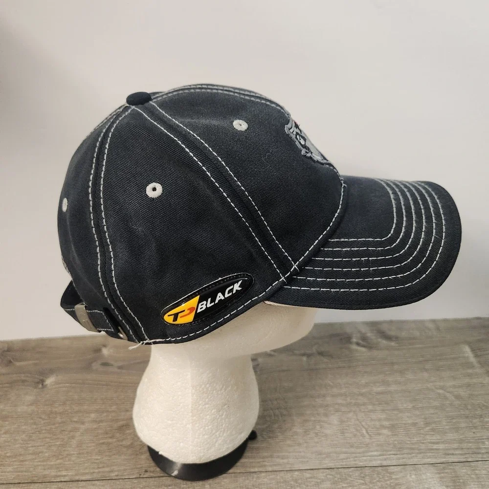 TaylorMade Golf TP Black Strapback Adjustable Baseball Hat Cap Black White